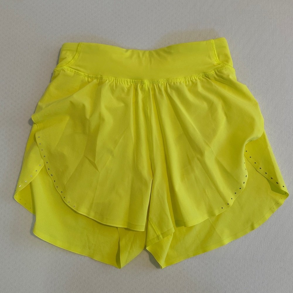 Lululemon Fast and Free Shorts in Electric Lemon color Size 2
